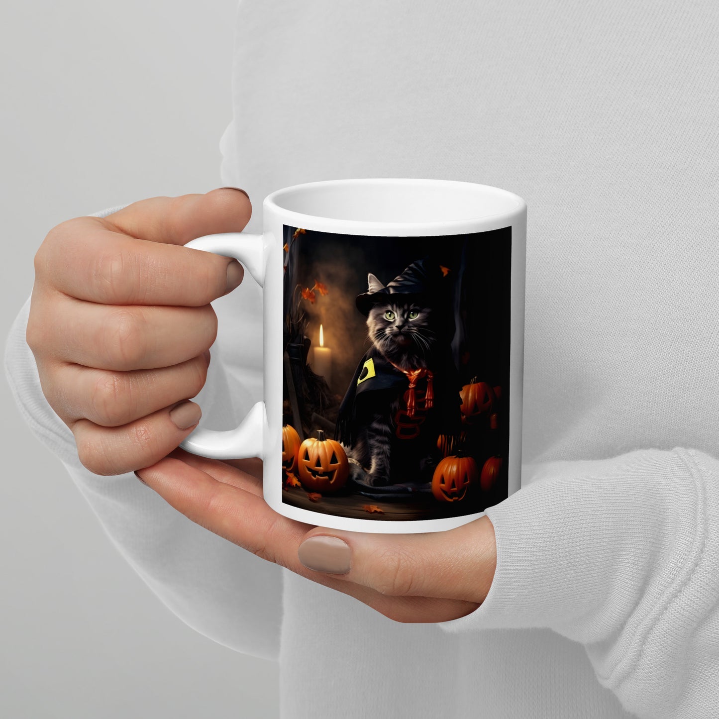 Persian Halloween White glossy mug