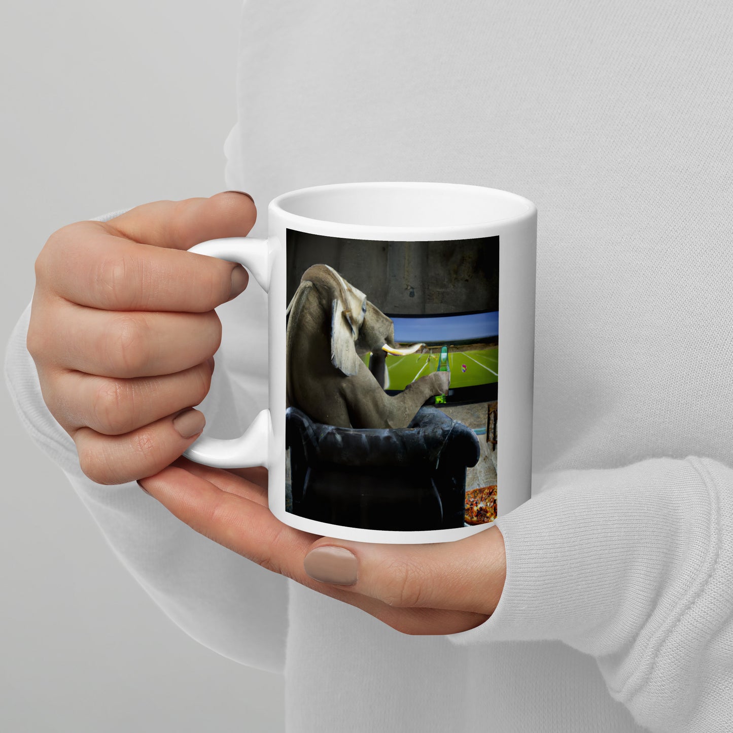 White glossy mug