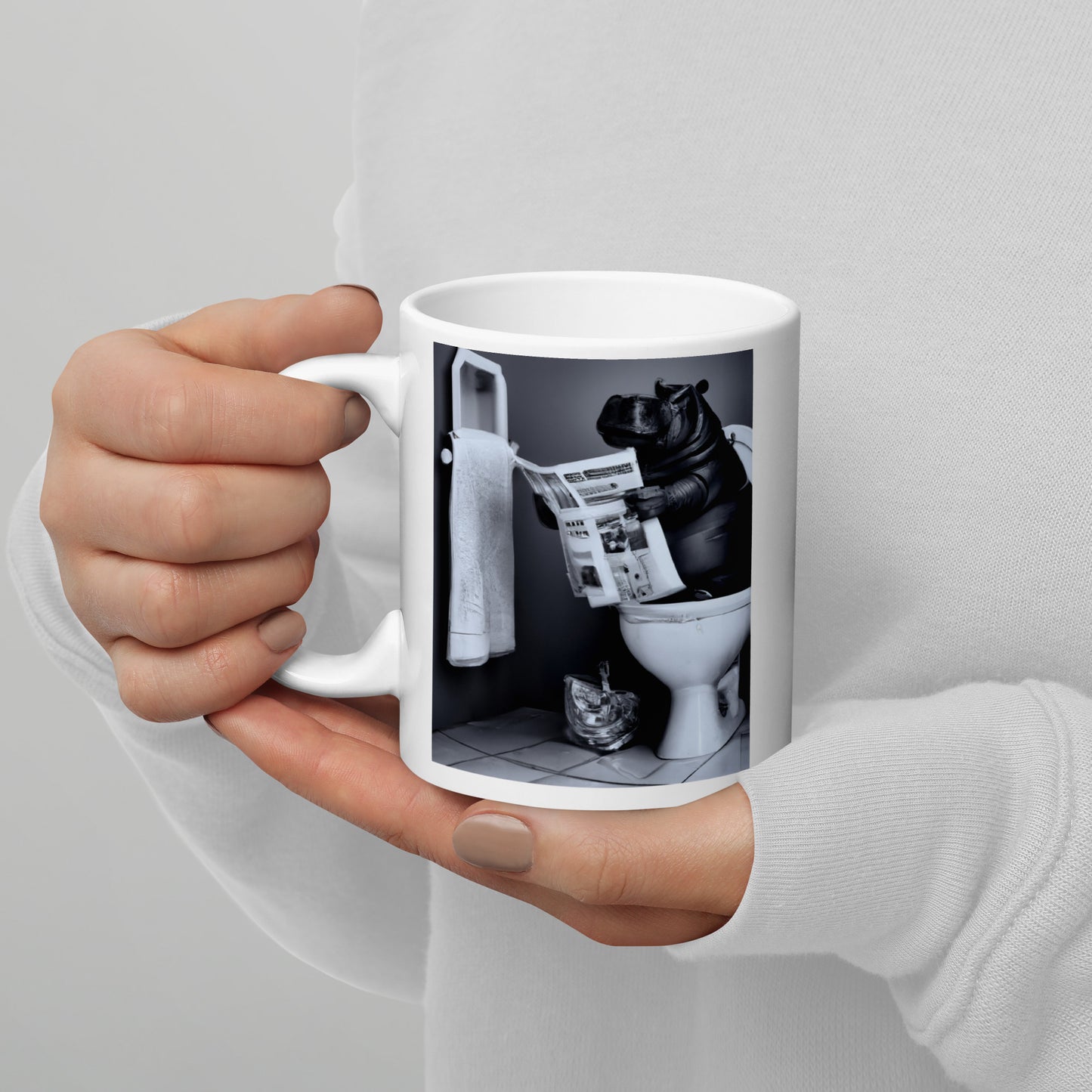 White glossy mug