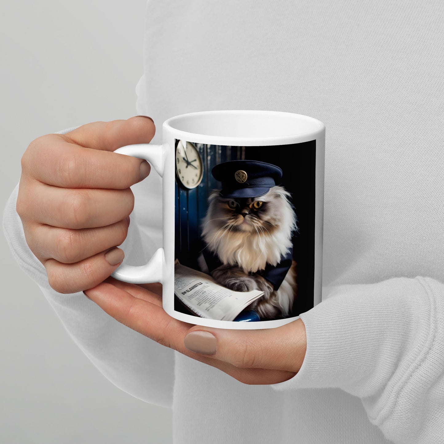 White glossy mug