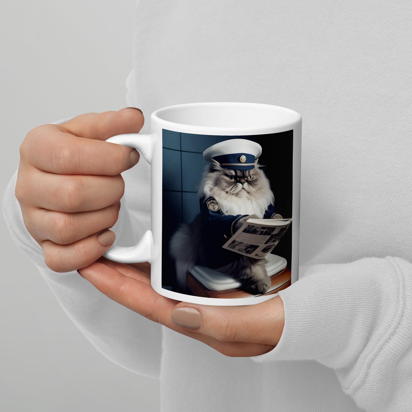 White glossy mug