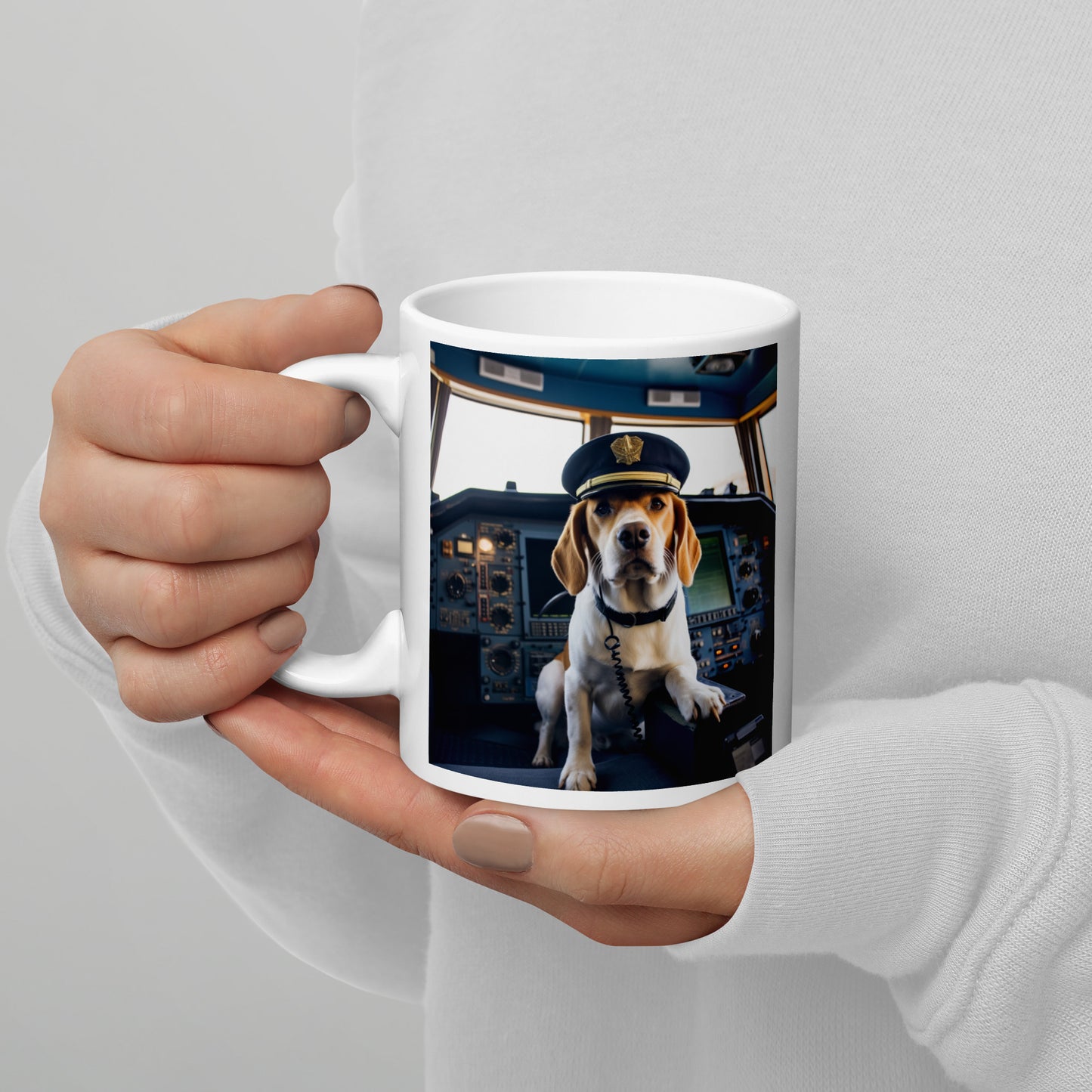 Beagle CruiseShipCaptain White glossy mug