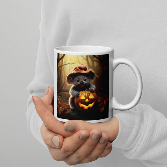 Koala Halloween White glossy mug