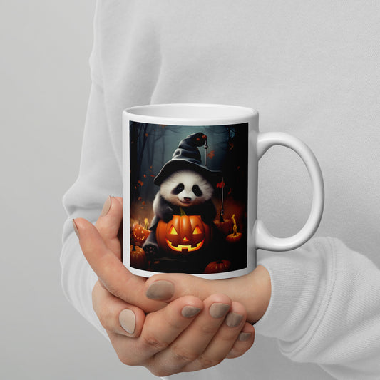 Panda Halloween White glossy mug