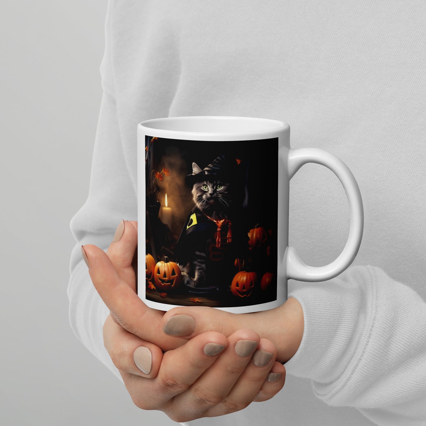 Persian Halloween White glossy mug