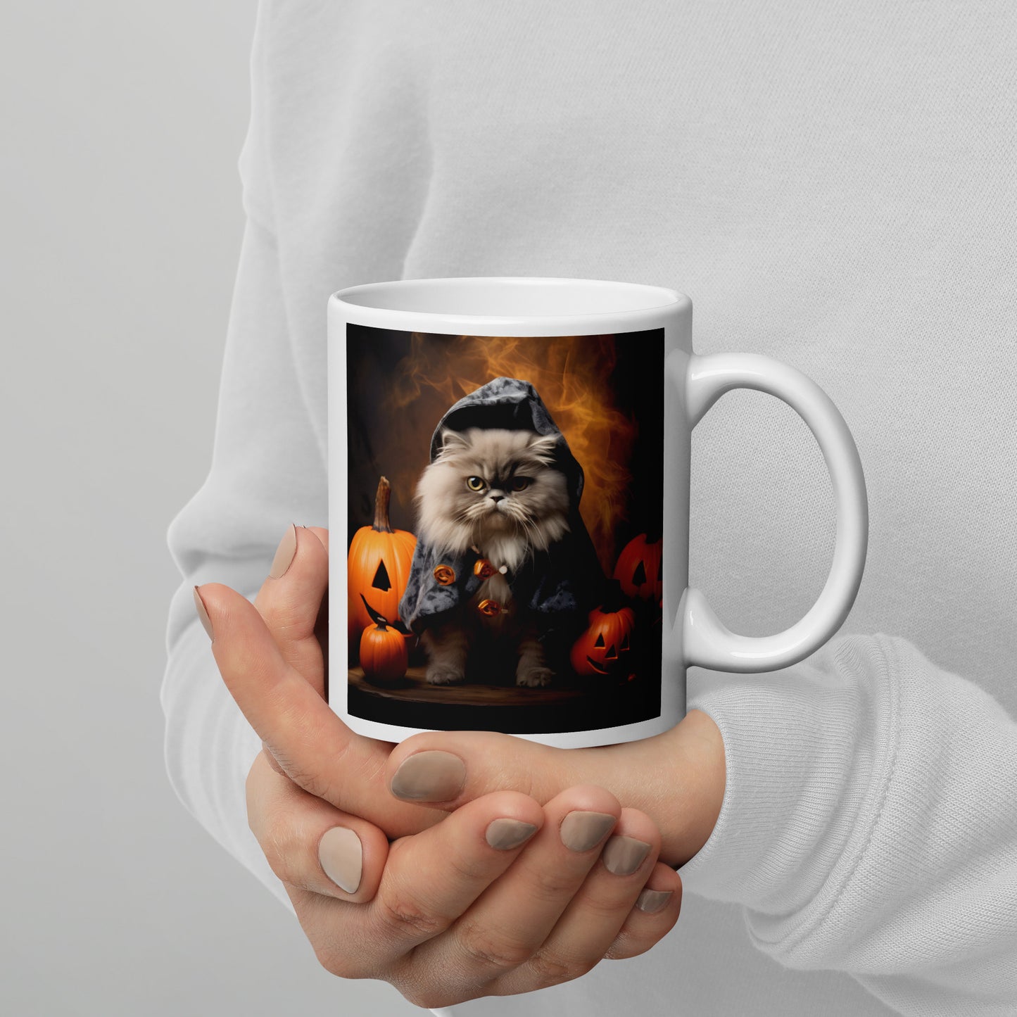 Persian Halloween White glossy mug