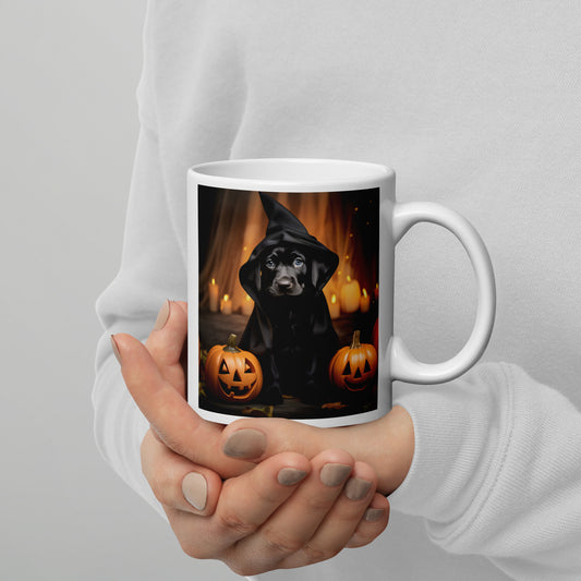 Labrador Retriever Halloween White glossy mug