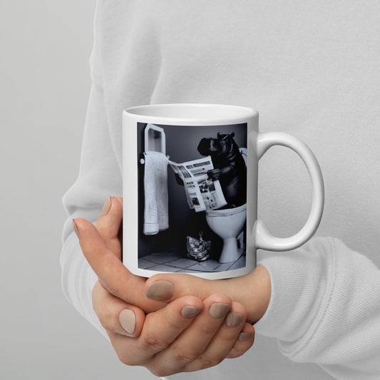 White glossy mug