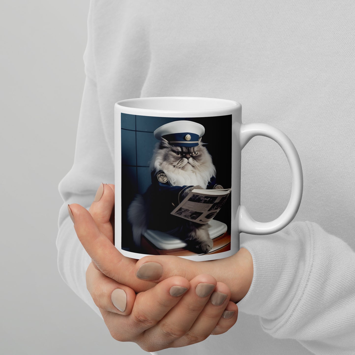 White glossy mug