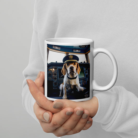 Beagle CruiseShipCaptain White glossy mug