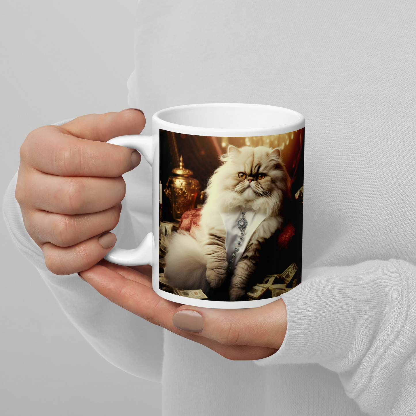 Persian Millionaire White glossy mug