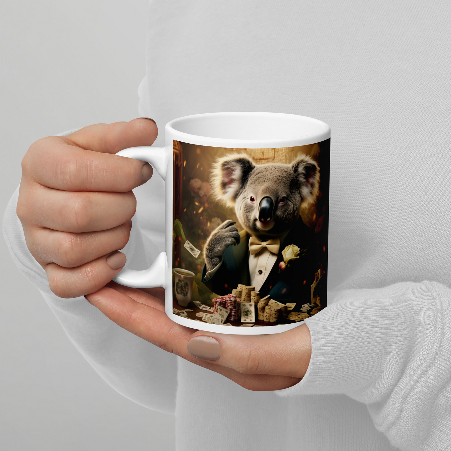 Koala Millionaire White glossy mug