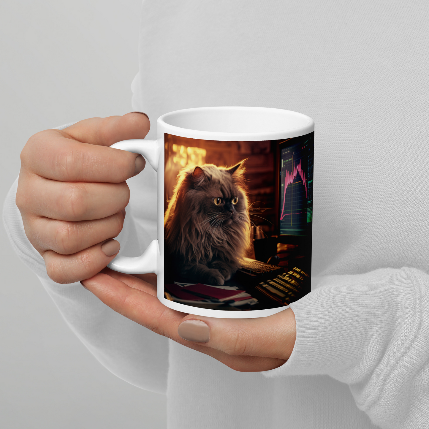 Persian Stock Trader White glossy mug