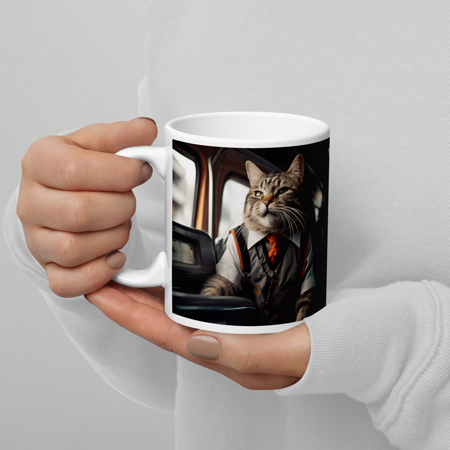 Bengal Bus Driver White glossy mug