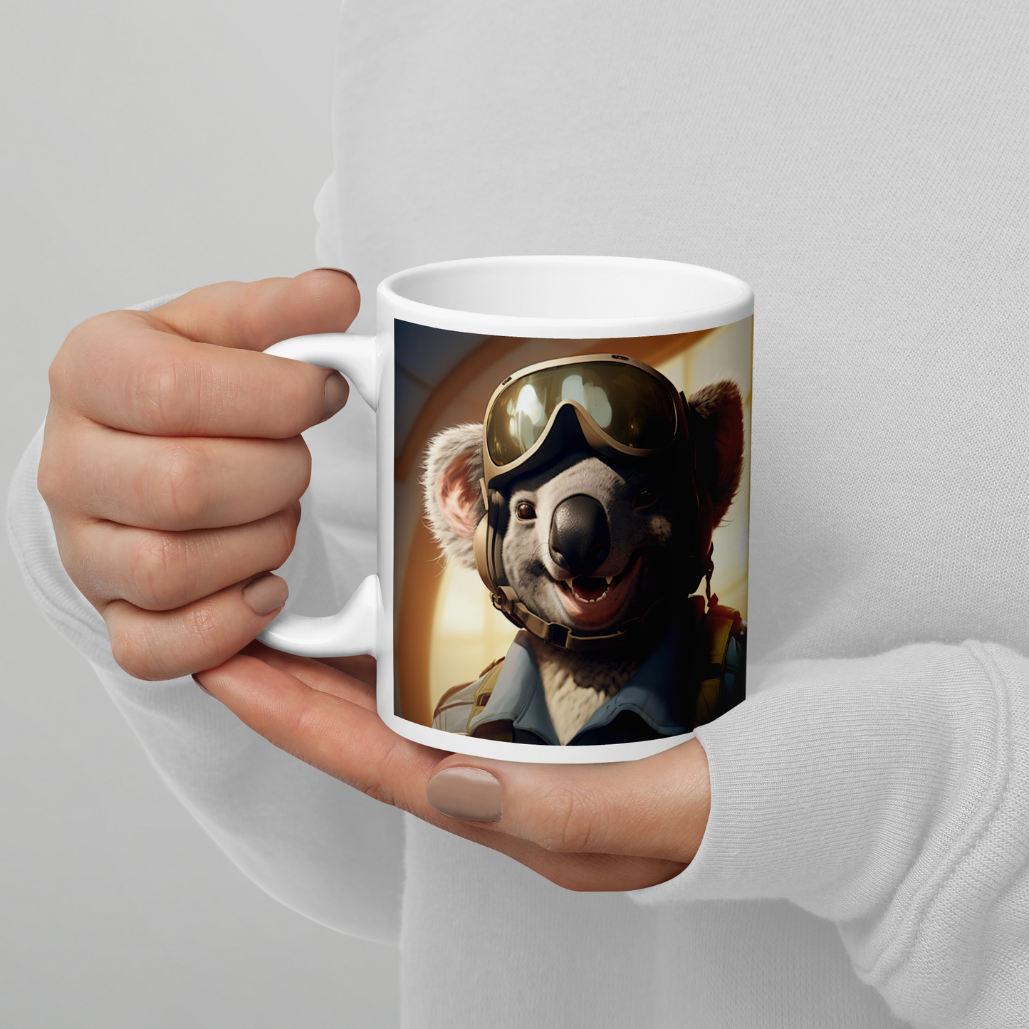 Koala Airline Pilot White glossy mug