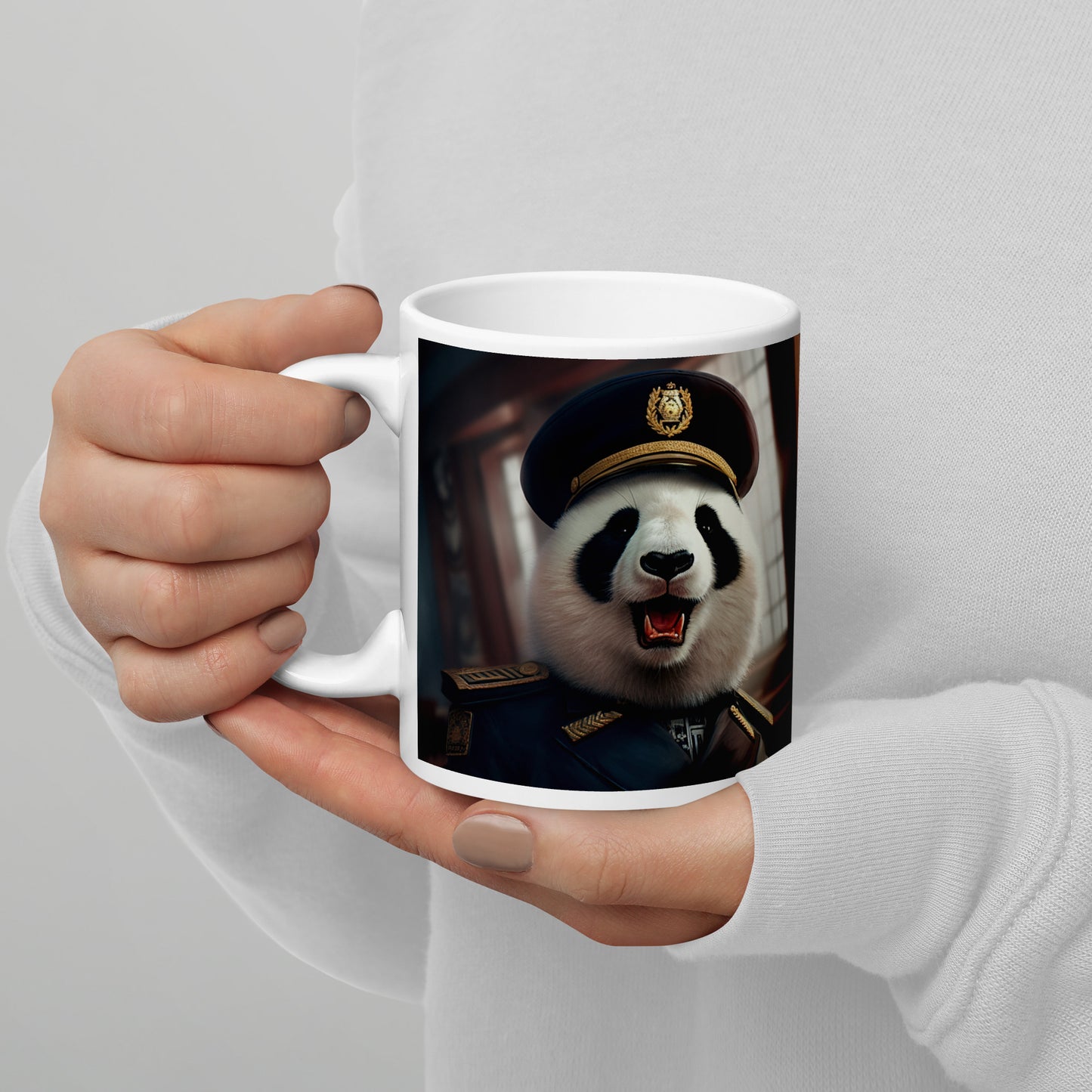 Panda Airline Pilot White glossy mug