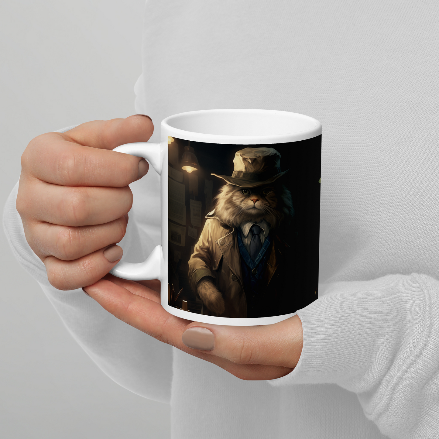 Persian Detective White glossy mug