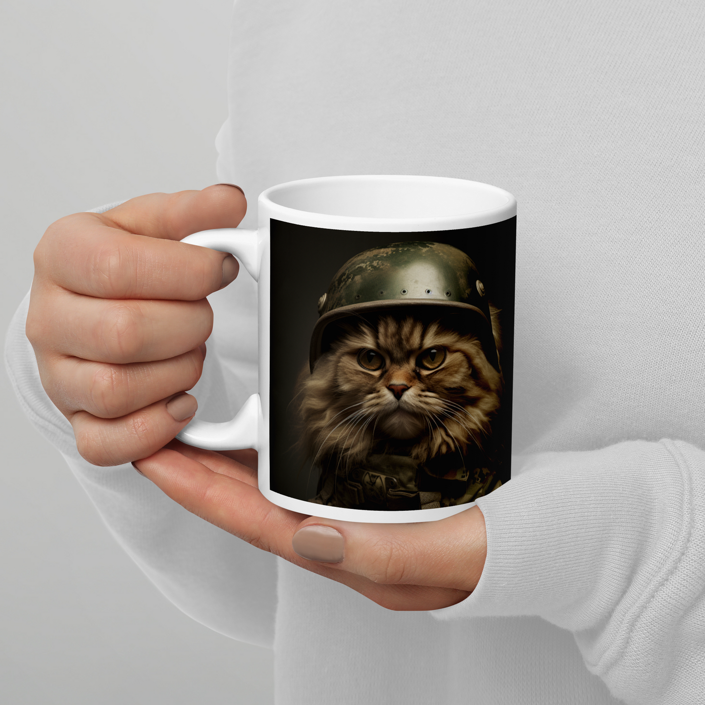 Persian Military Person White glossy mug