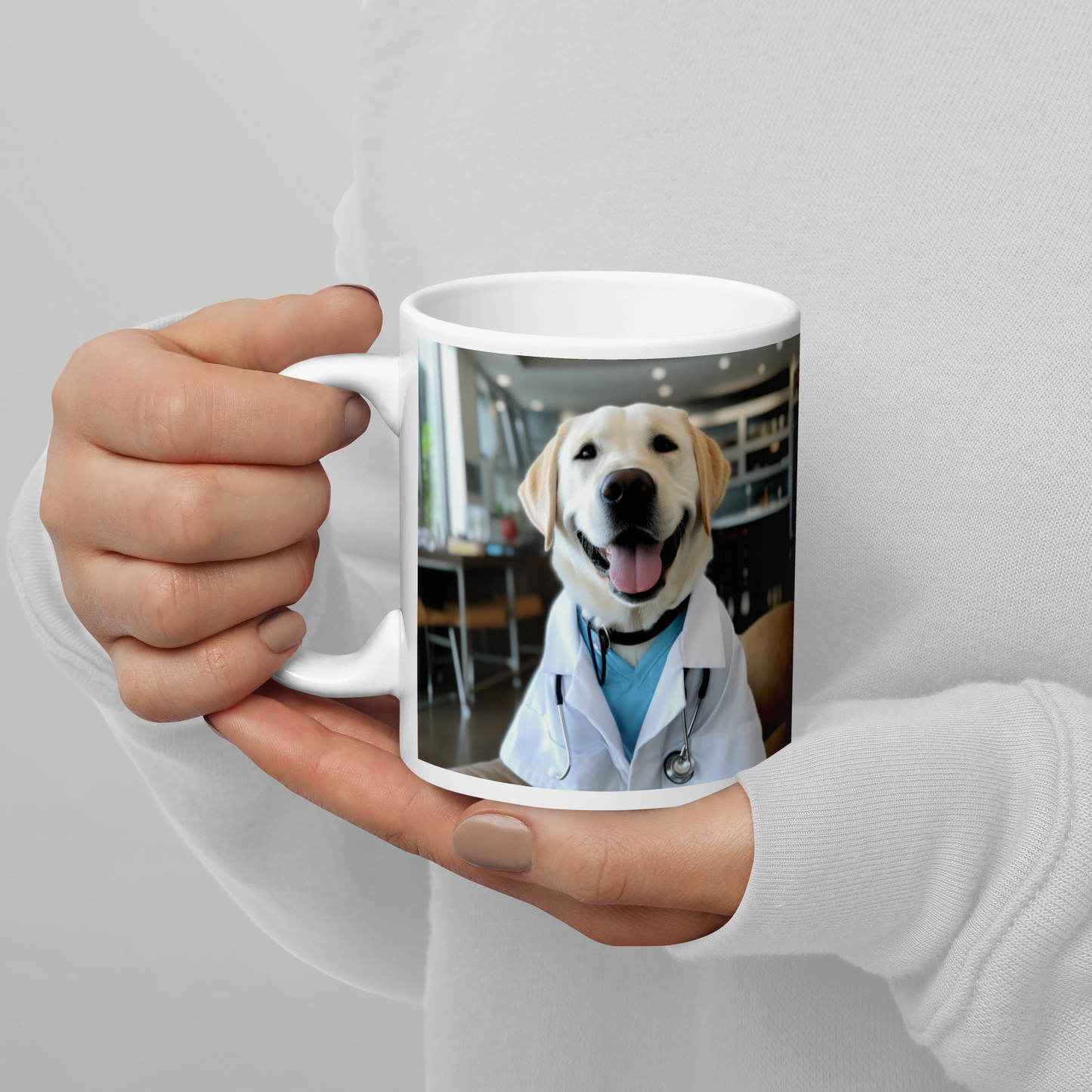 Labrador Retriever Doctor White glossy mug