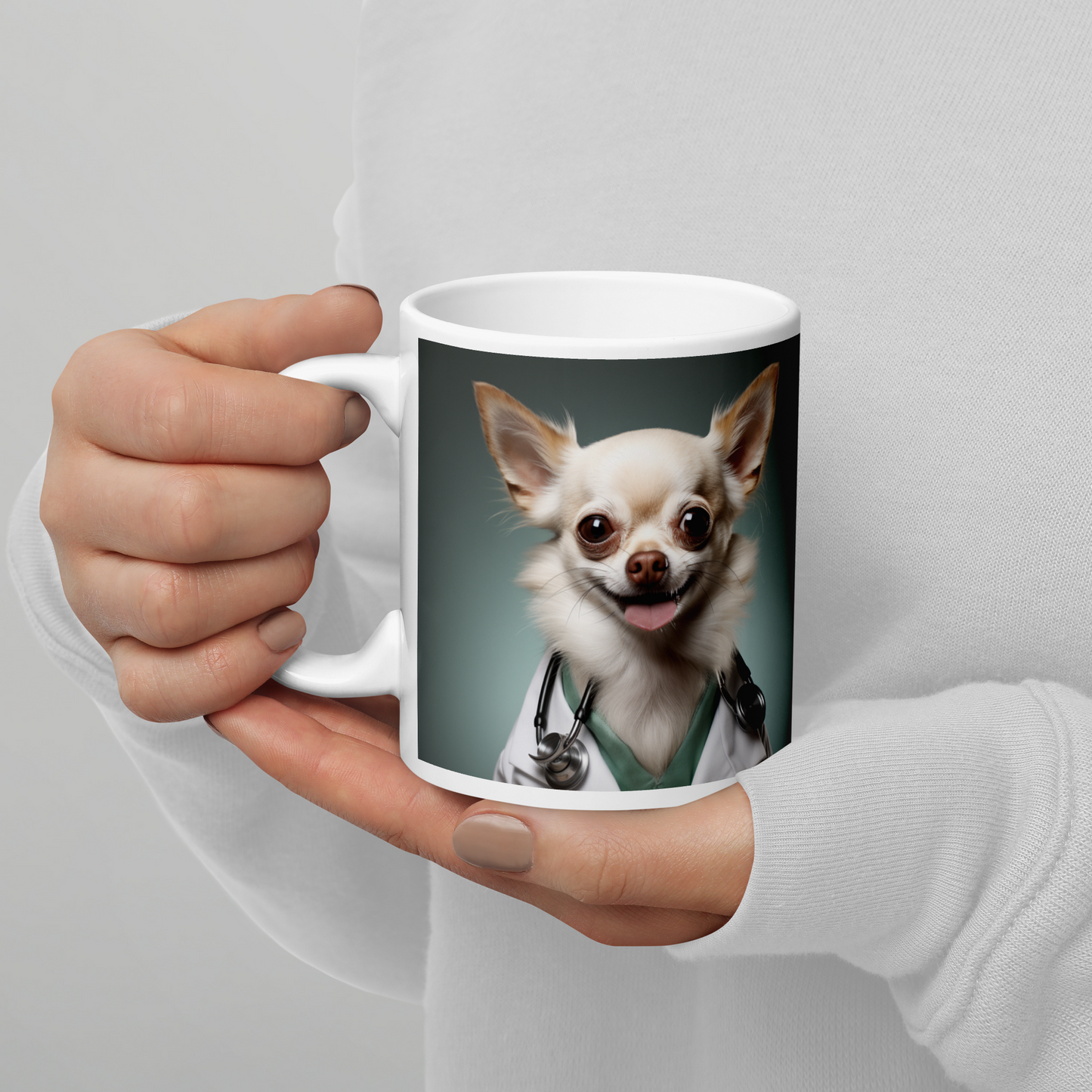 Chihuahua Doctor White glossy mug