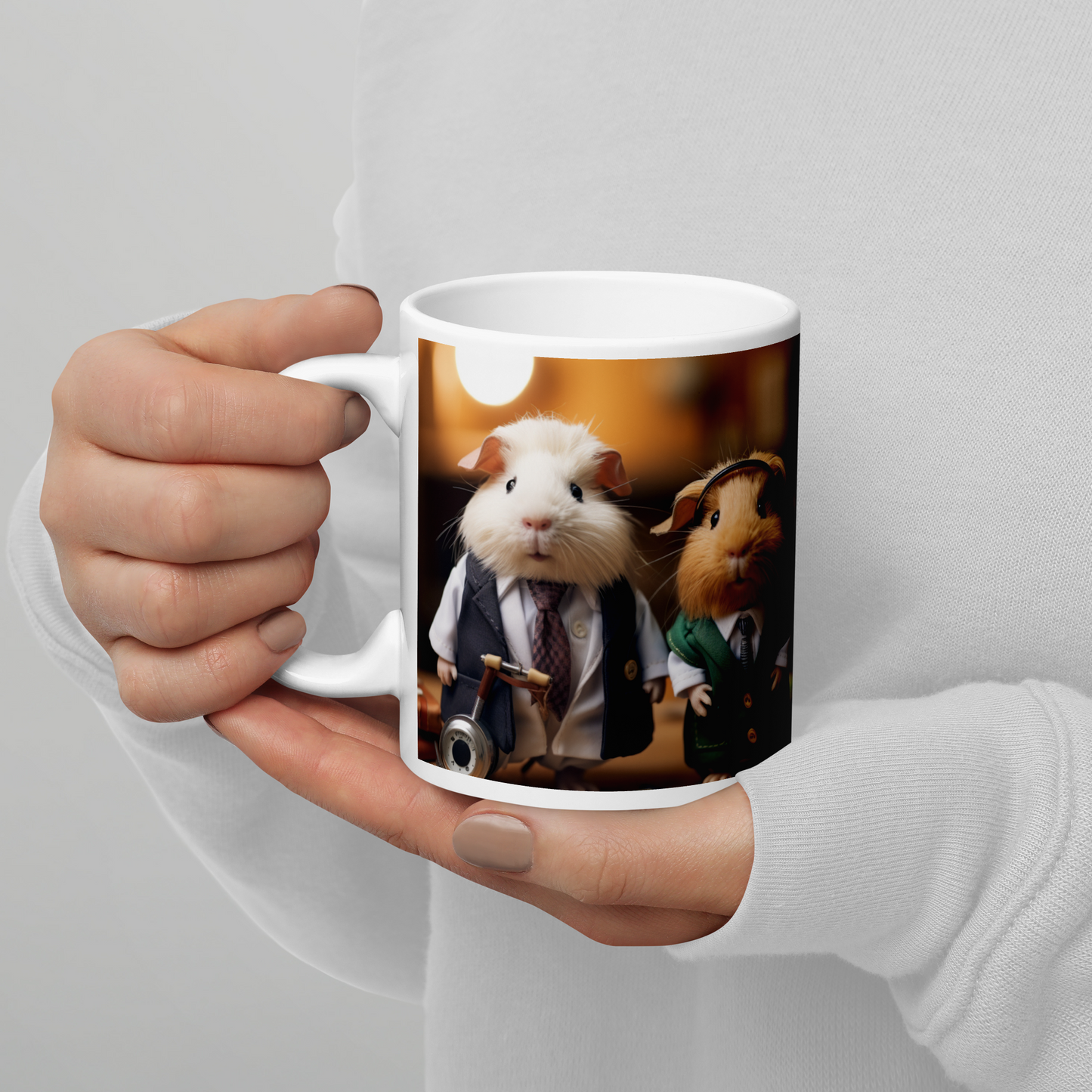 Guinea Pigs Doctor White glossy mug