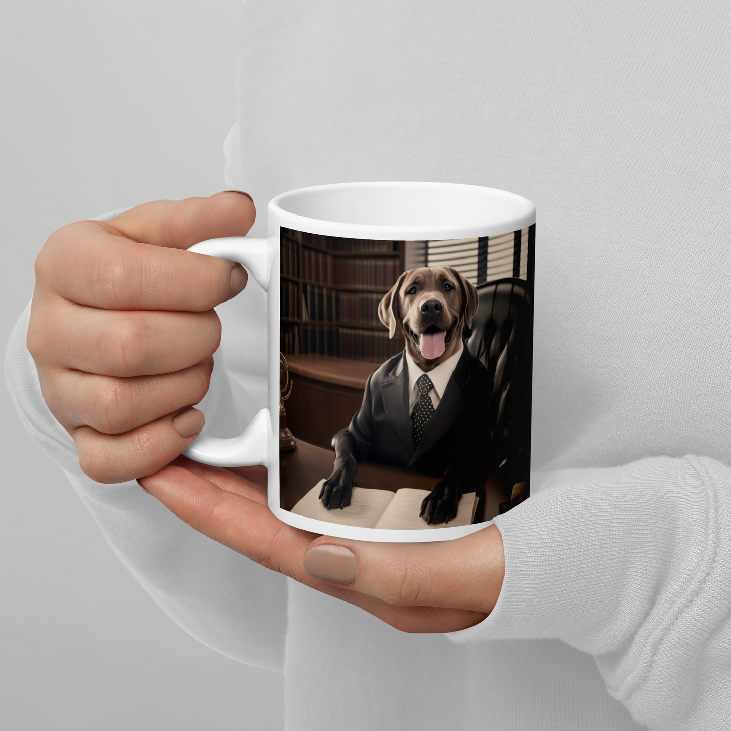 Labrador Retriever Lawyer White glossy mug