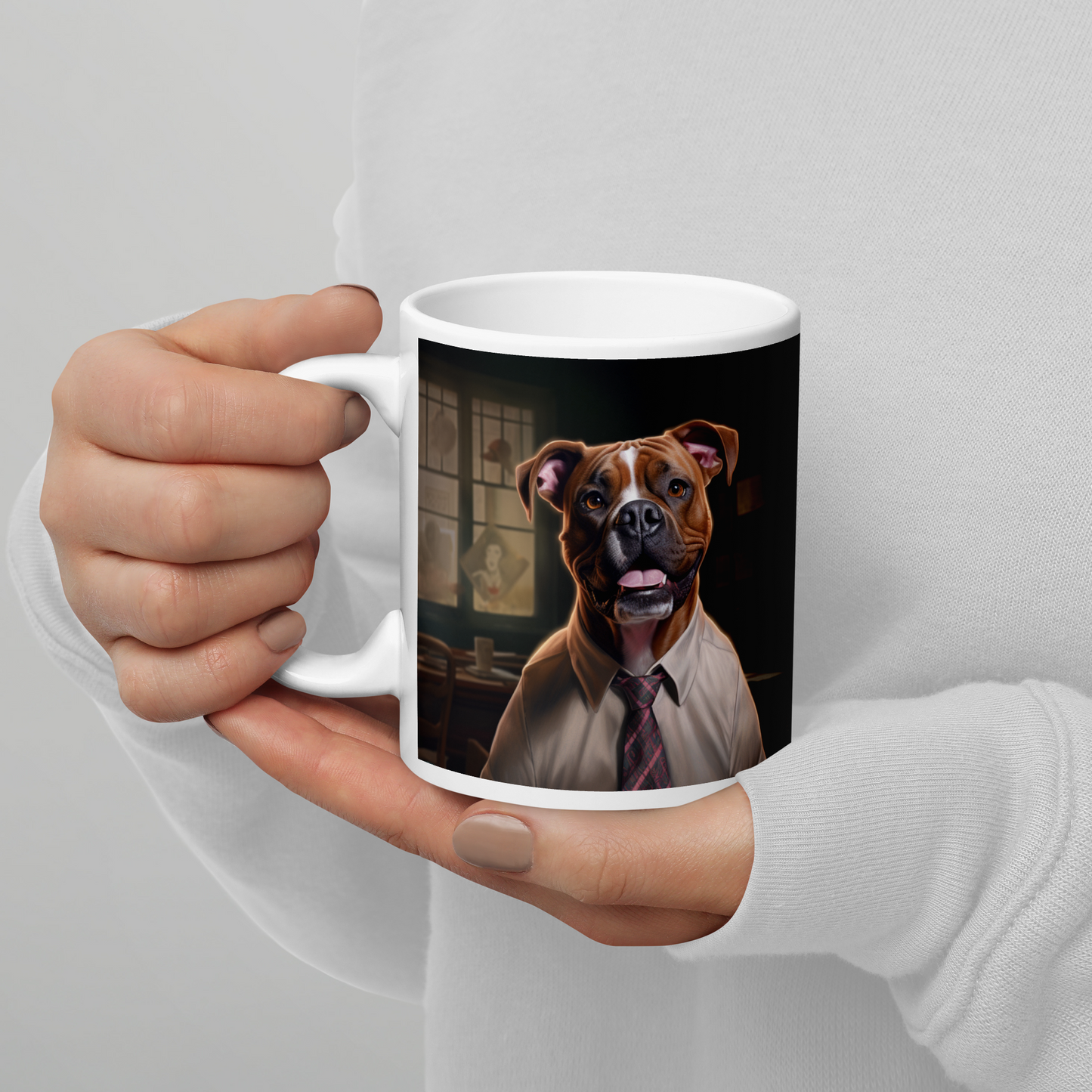 Boxer Lawyer White glossy mug