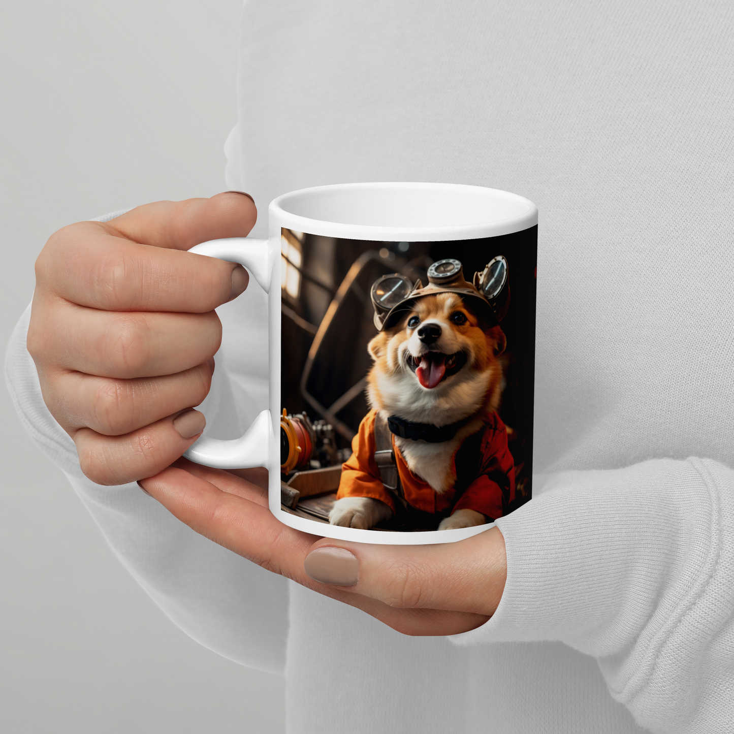 Pembroke Welsh Corgi Engineer White glossy mug