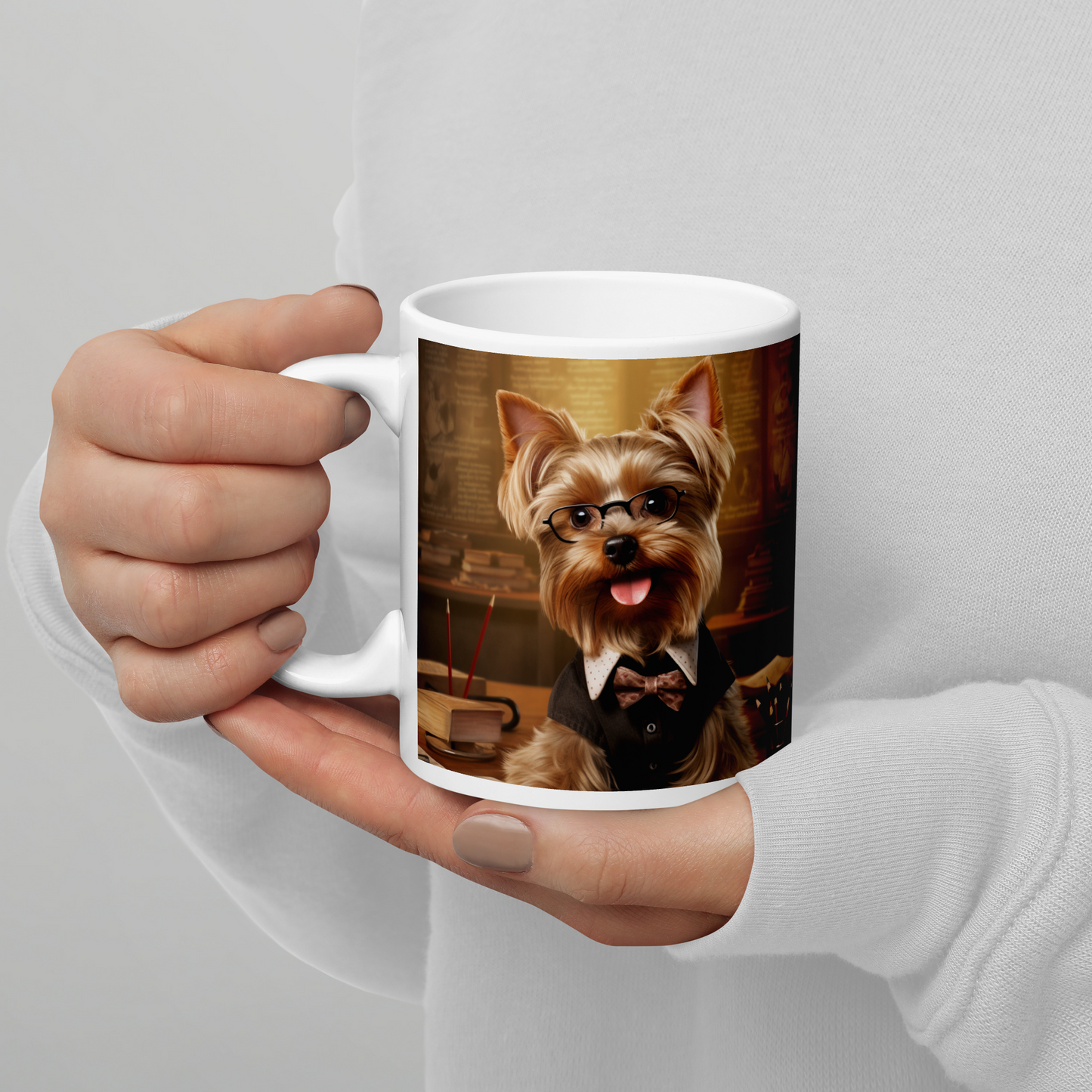 Shih Tzu Teacher White glossy mug