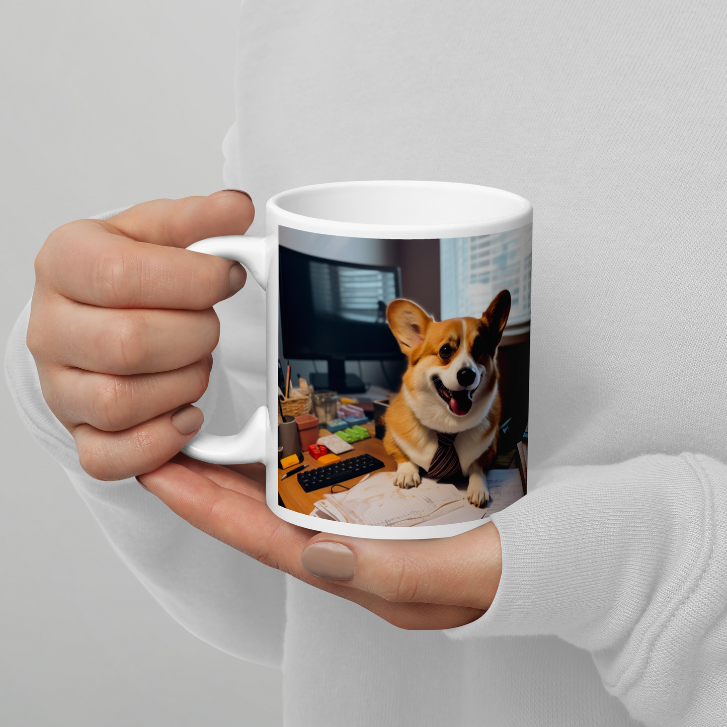 Pembroke Welsh Corgi Accountant White glossy mug