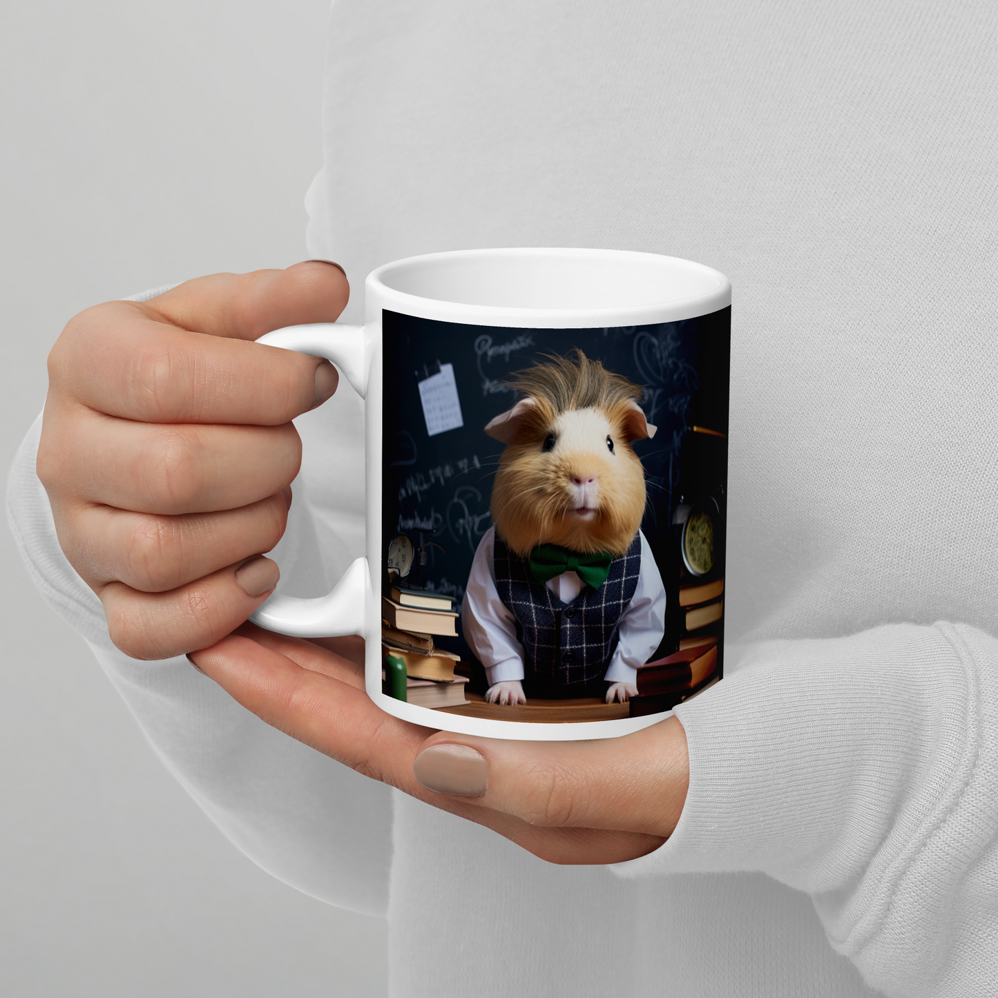 Guinea Pigs Teacher White glossy mug