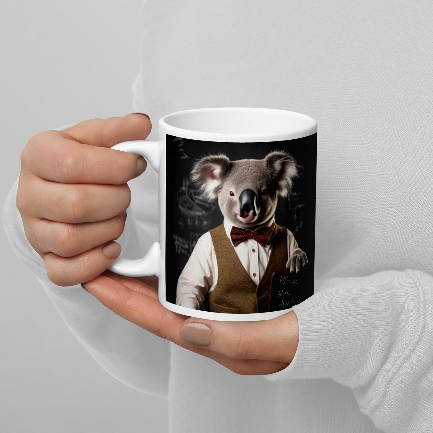 Koala Teacher White glossy mug