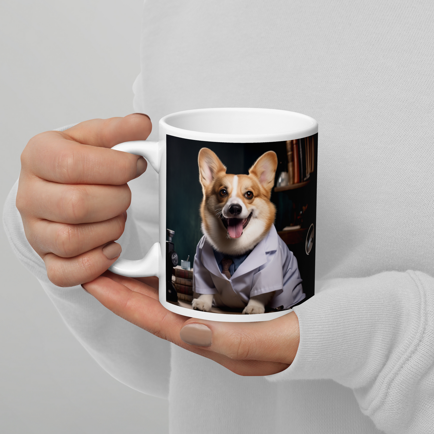 Pembroke Welsh Corgi Nurse White glossy mug