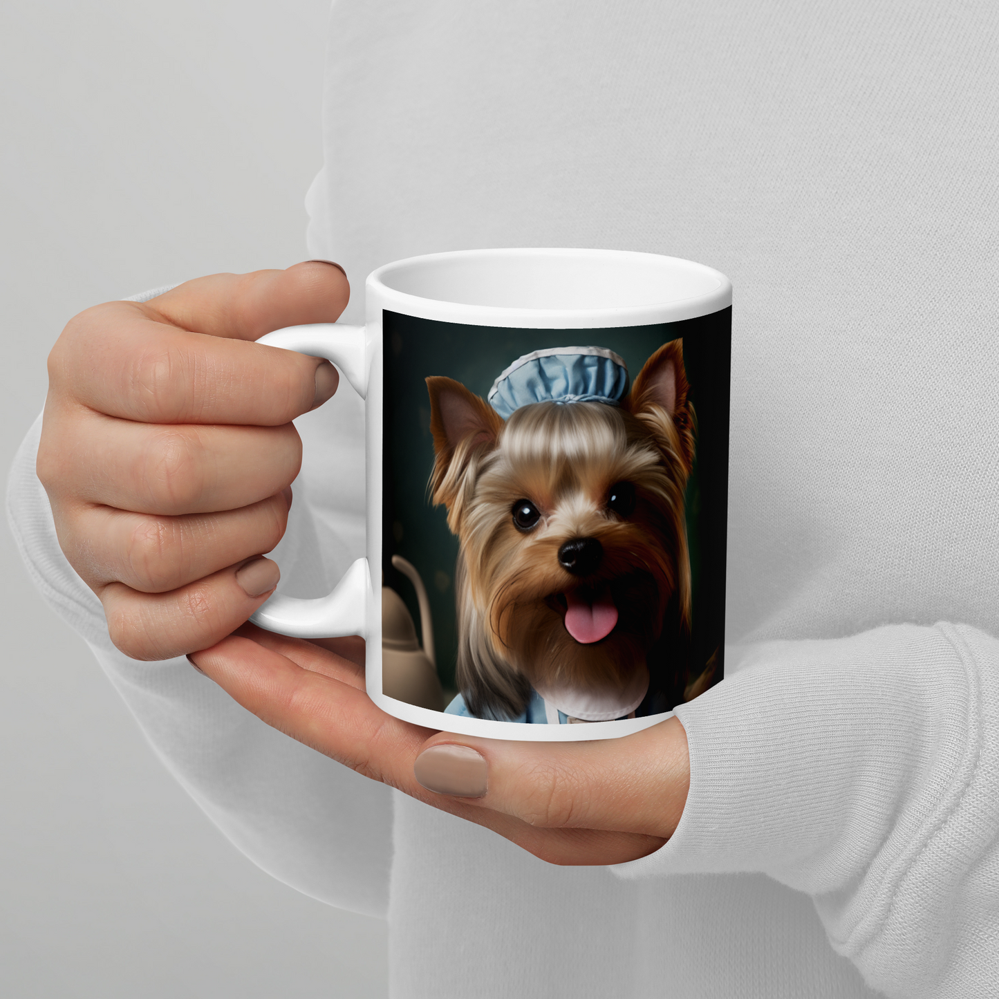 Shih Tzu Nurse White glossy mug