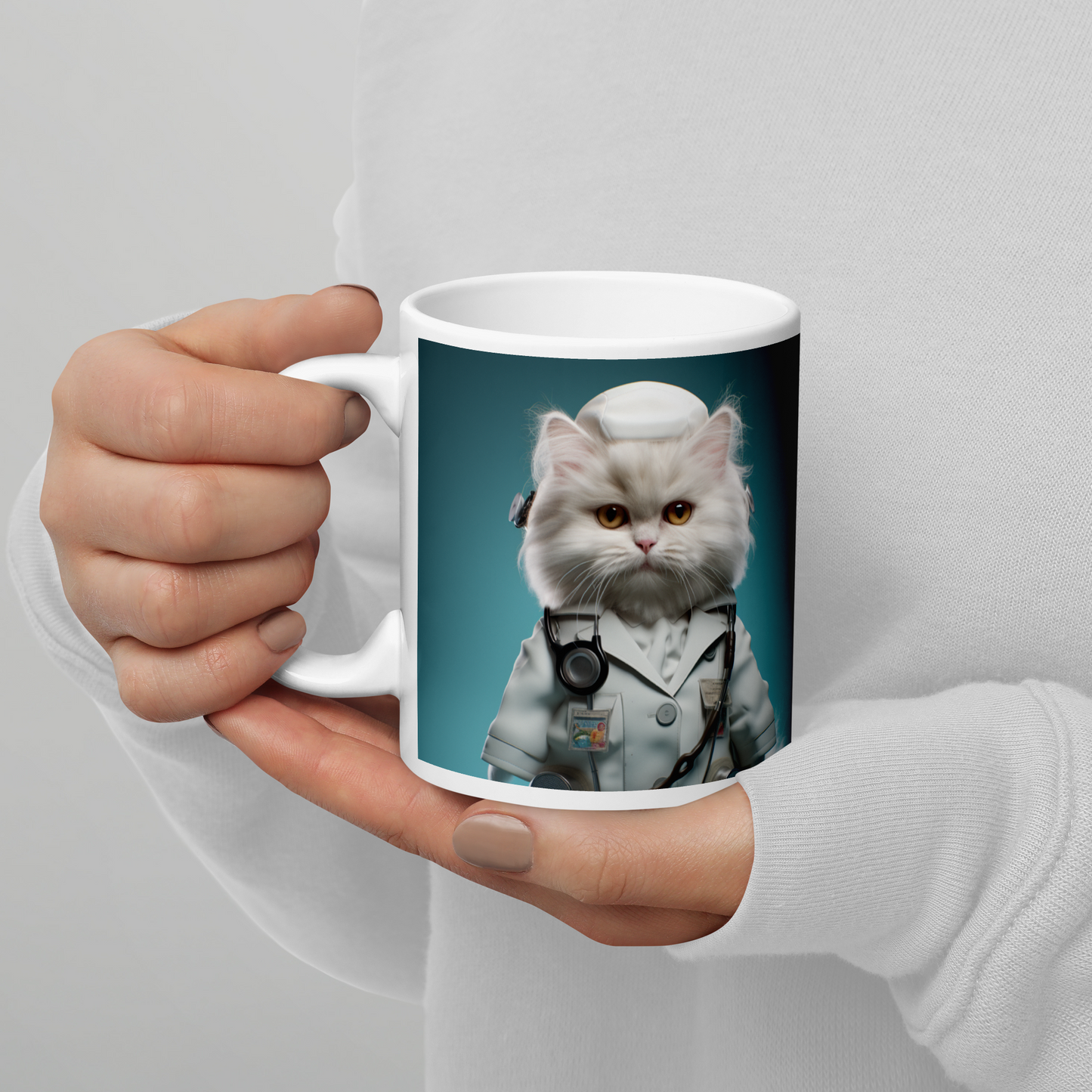 Persian Nurse White glossy mug