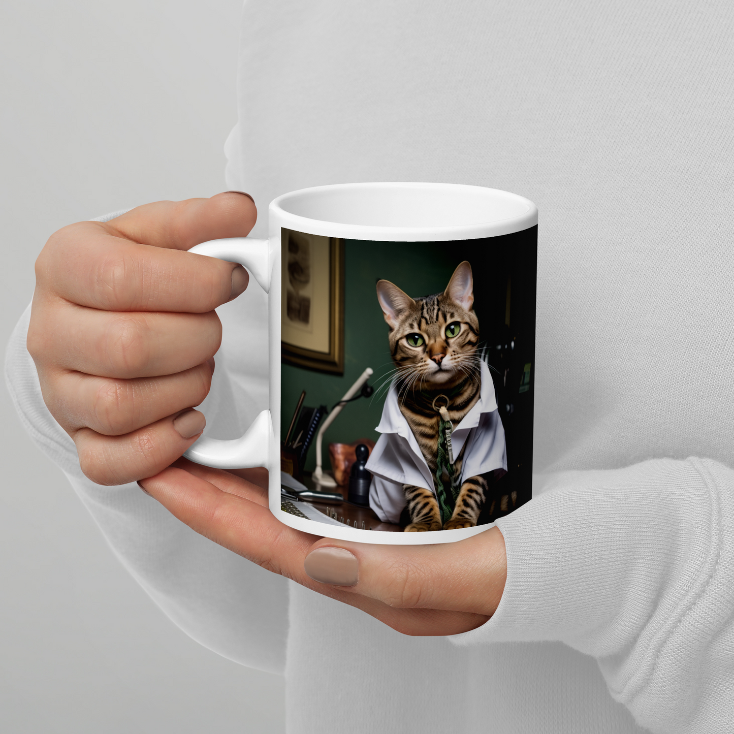 Bengal Nurse White glossy mug