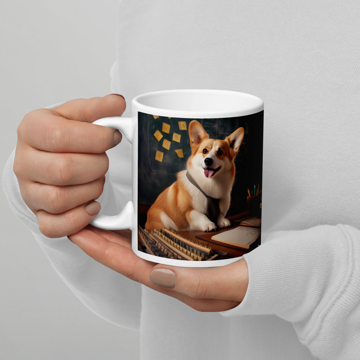 Pembroke Welsh Corgi Teacher White glossy mug