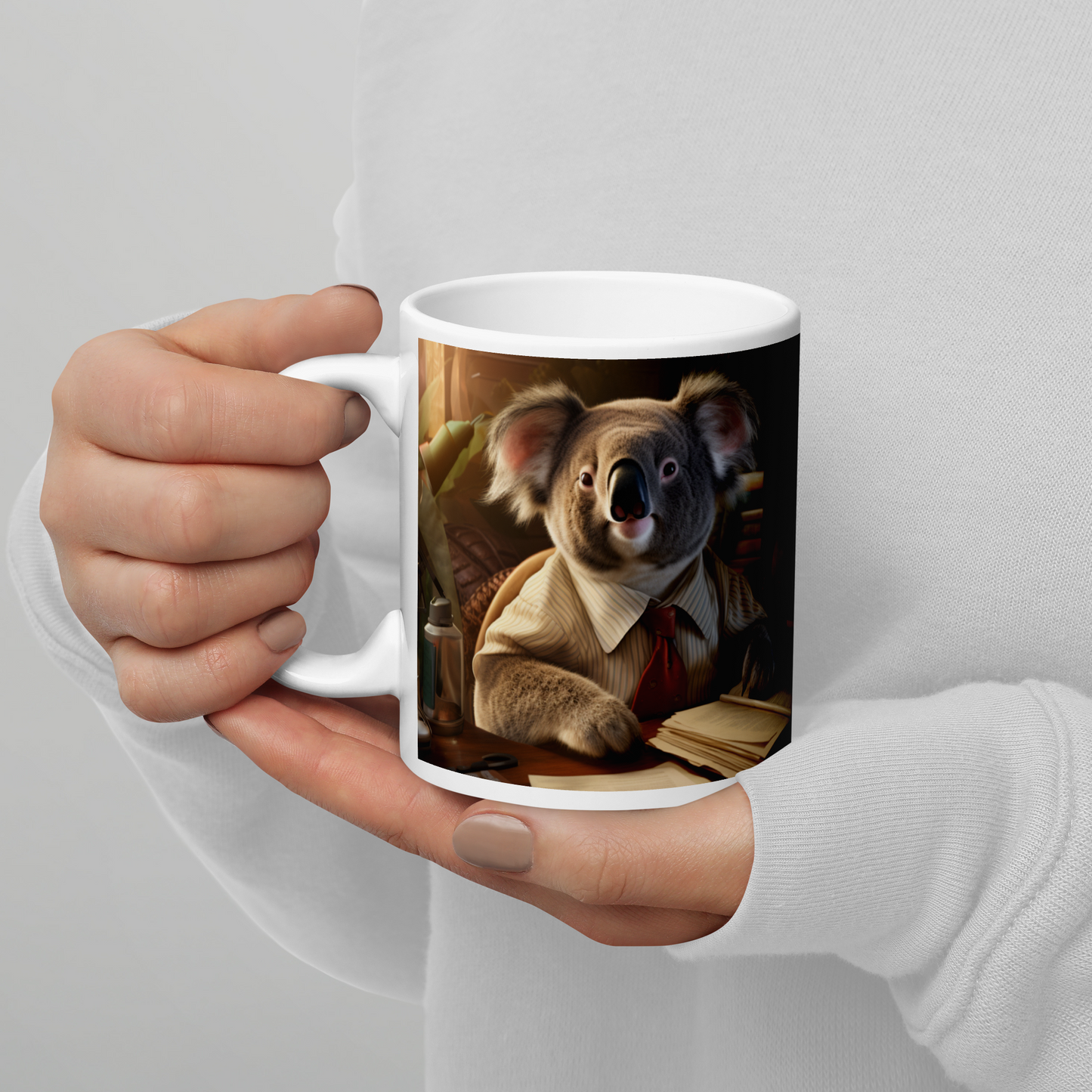 Koala Accountant White glossy mug