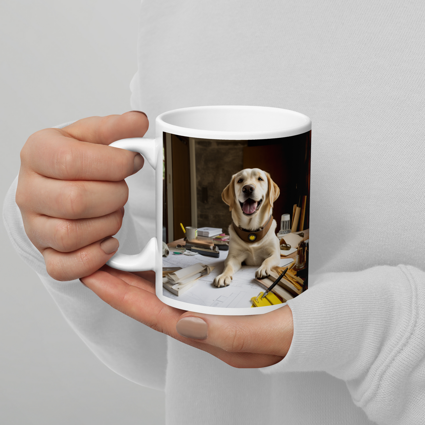 Labrador Retriever Architect White glossy mug