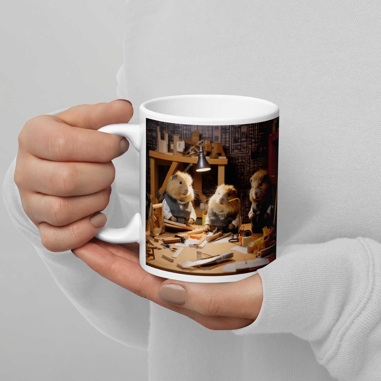 Guinea Pigs Architect White glossy mug