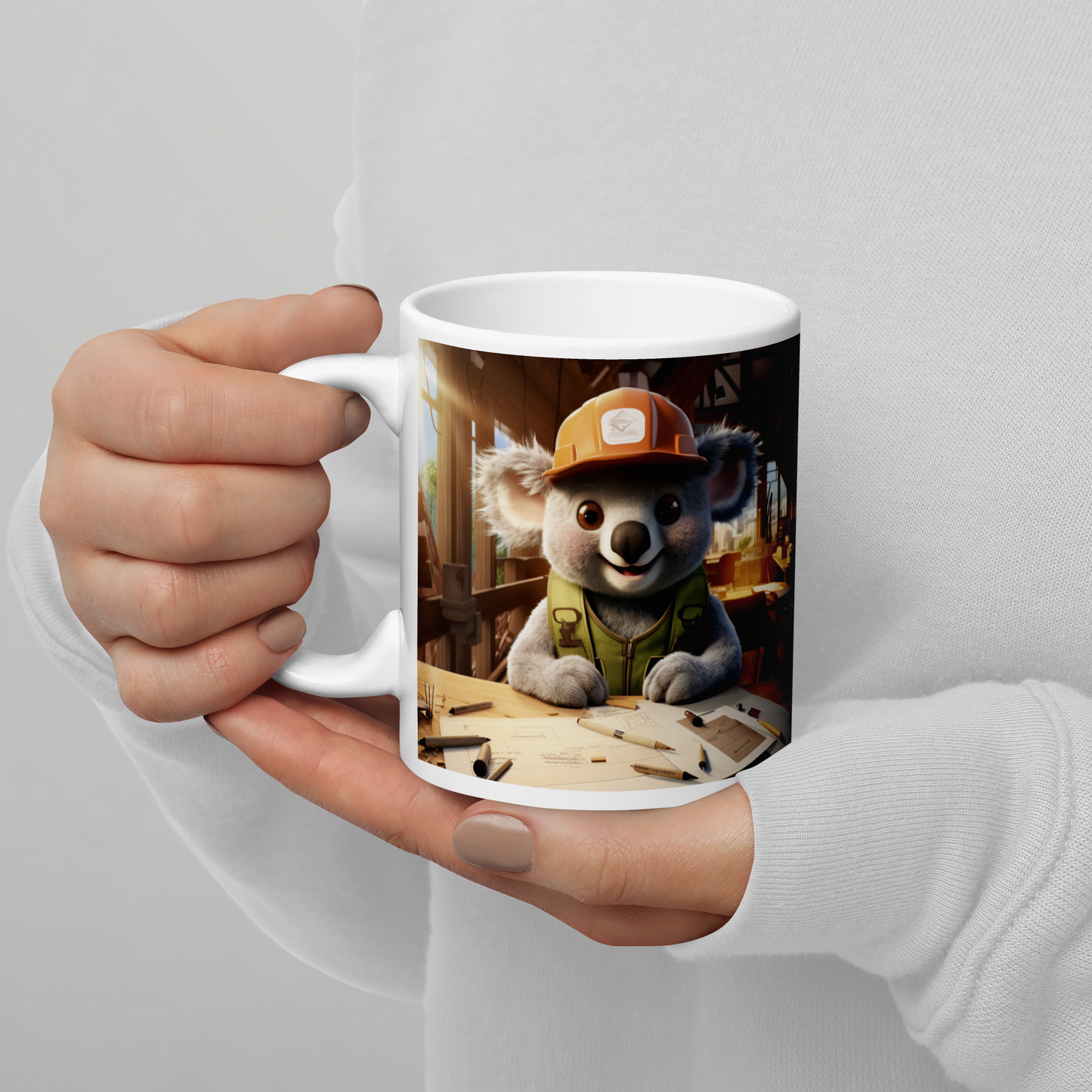 Koala Architect White glossy mug