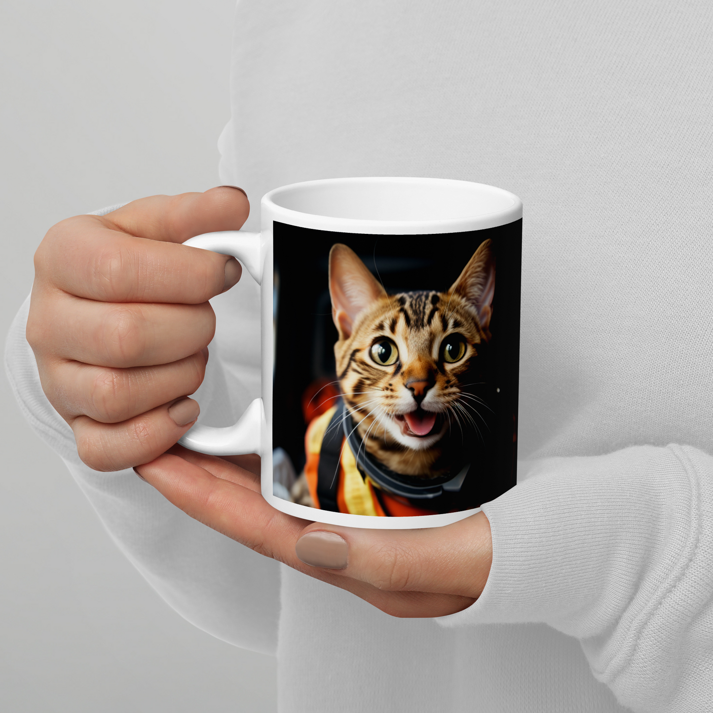 Bengal Firefighter White glossy mug