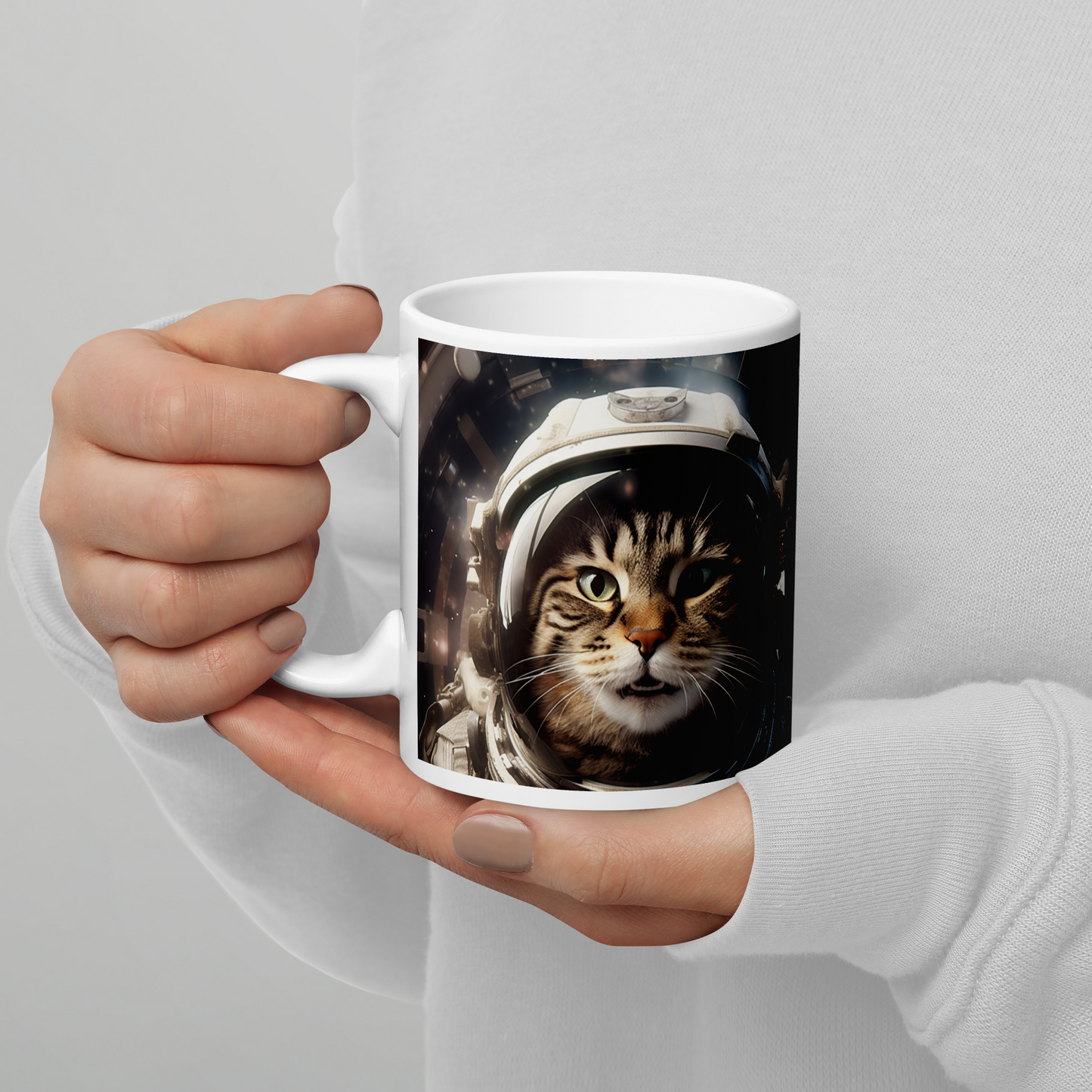 Bengal Astronaut White glossy mug