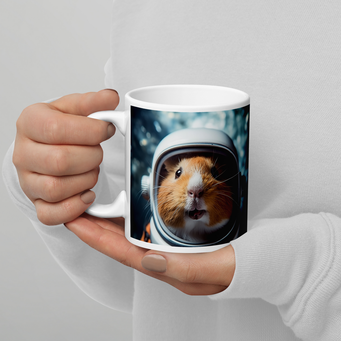 Guinea Pigs Astronaut White glossy mug