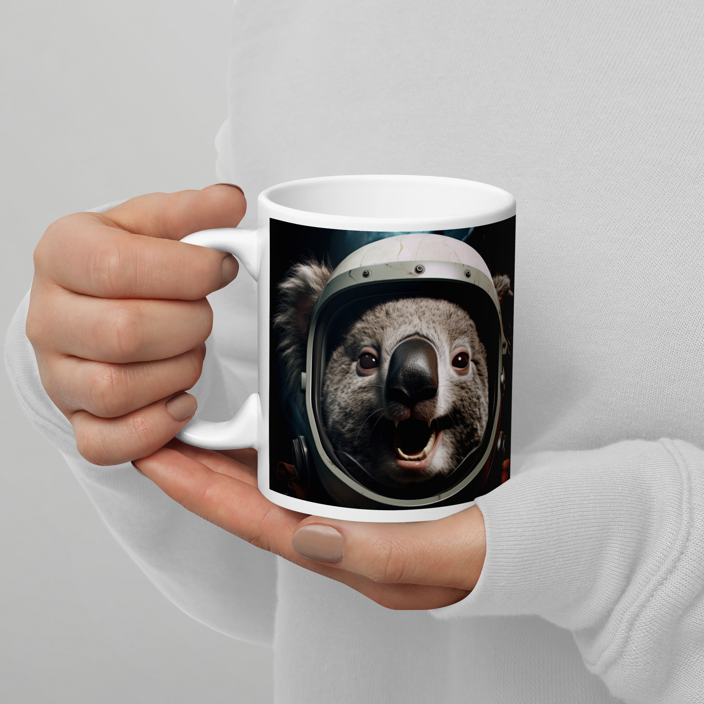 Koala Astronaut White glossy mug