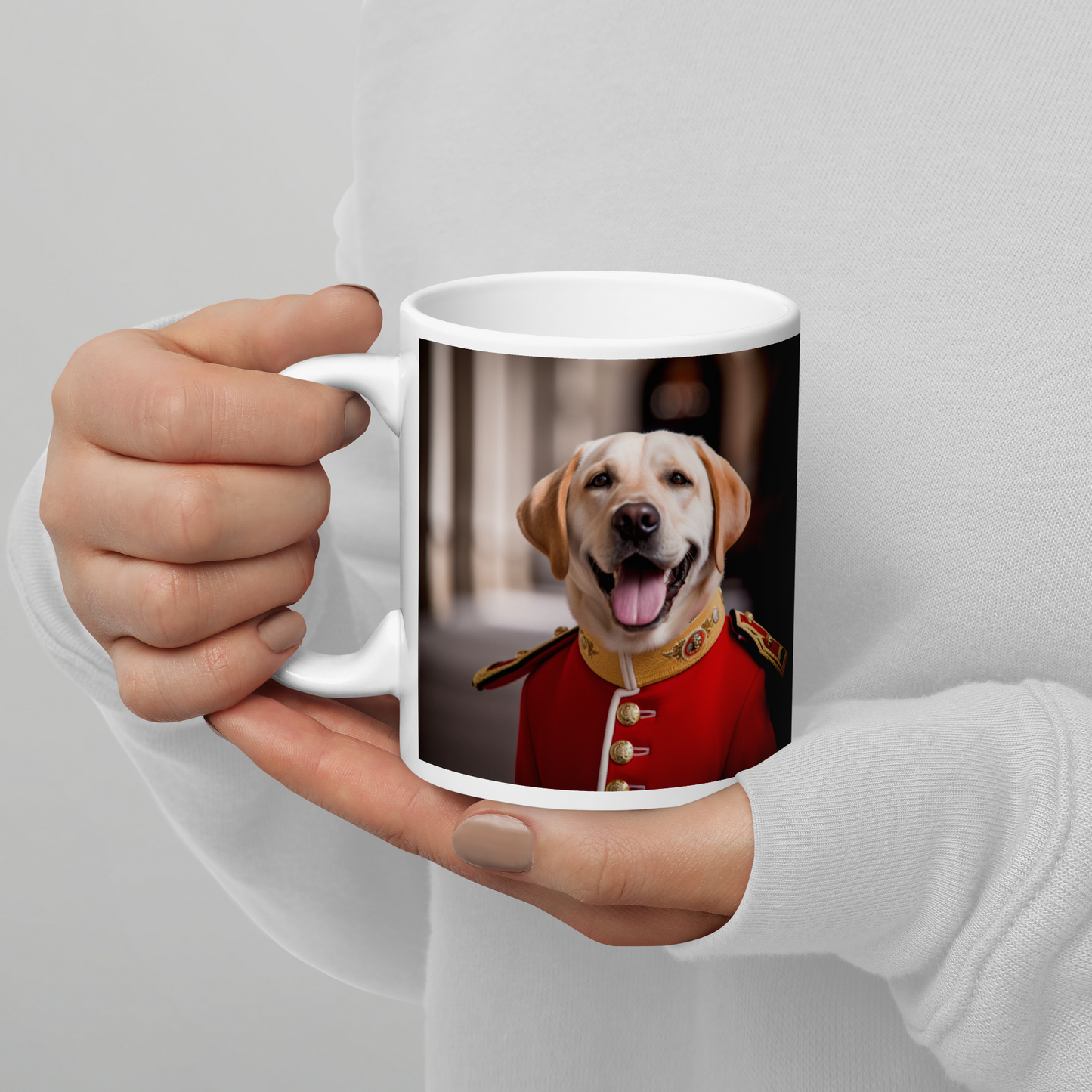 Labrador Retriever BritishRoyalGuard White glossy mug