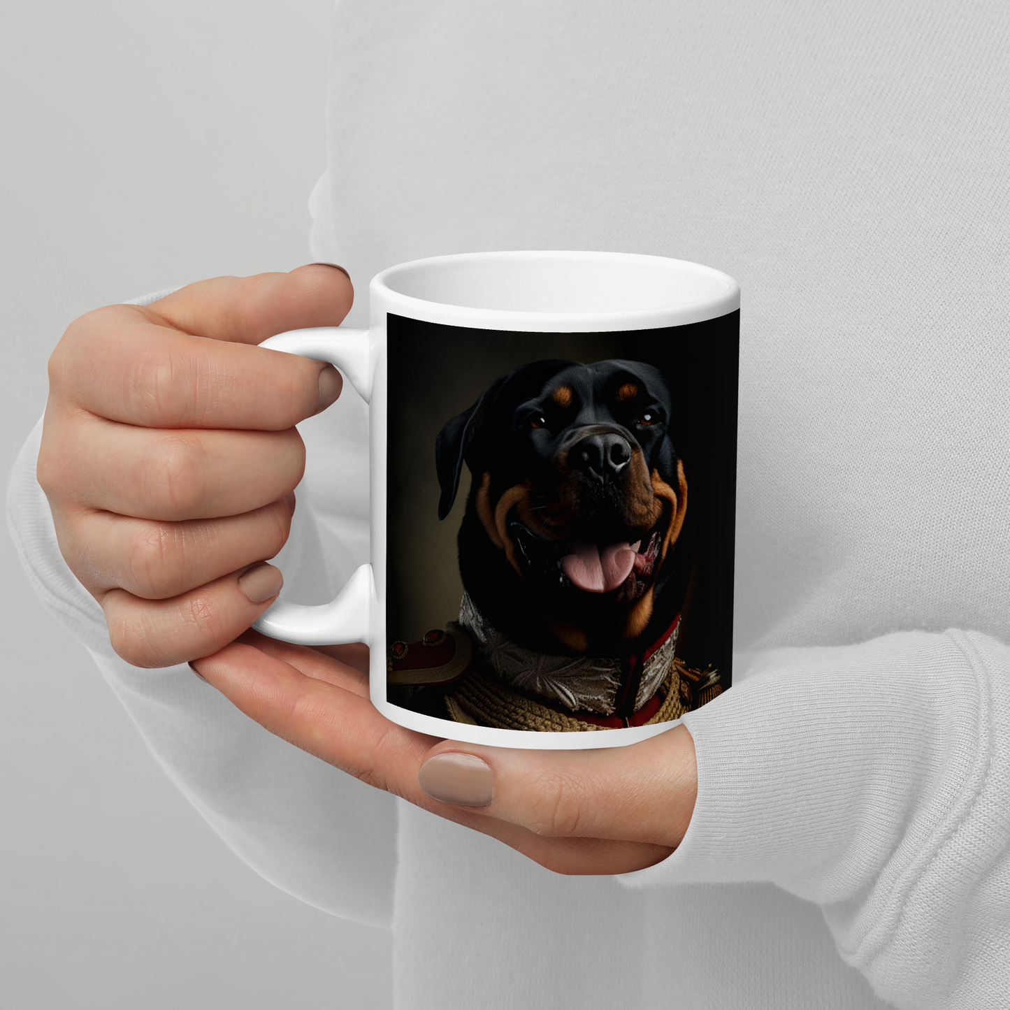 Rottweiler BritishRoyalGuard White glossy mug