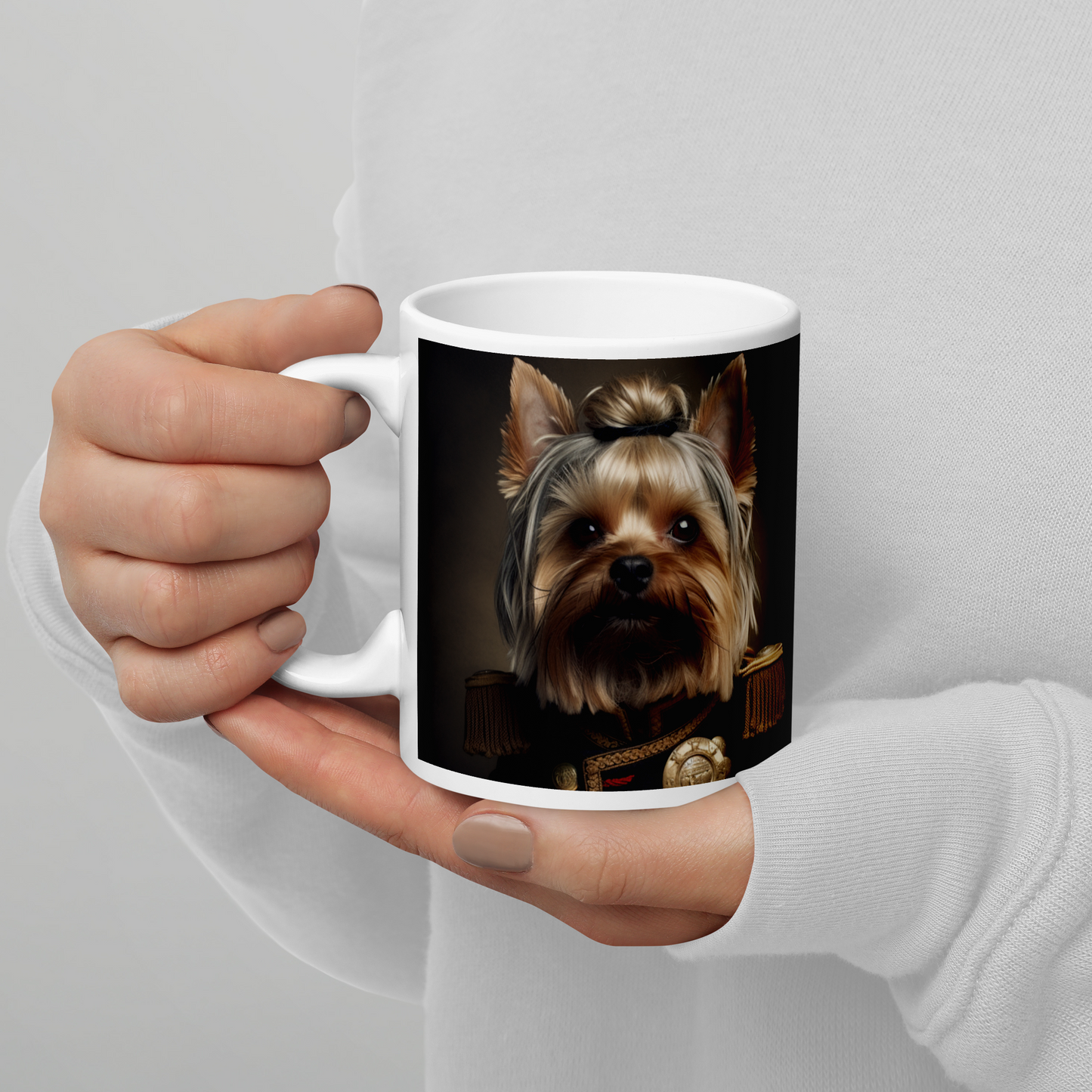 Yorkshire Terrier BritishRoyalGuard White glossy mug