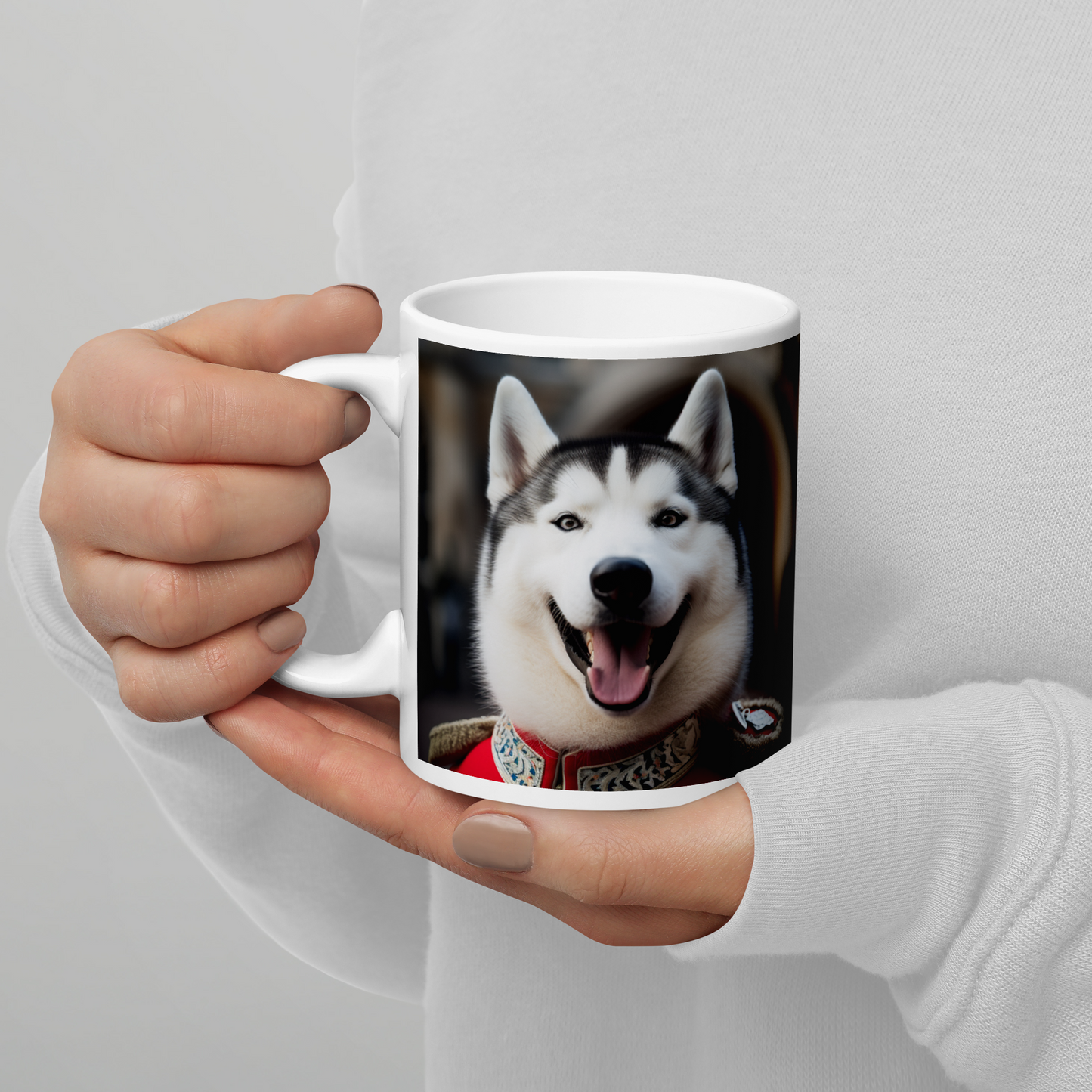 Siberian Husky BritishRoyalGuard White glossy mug