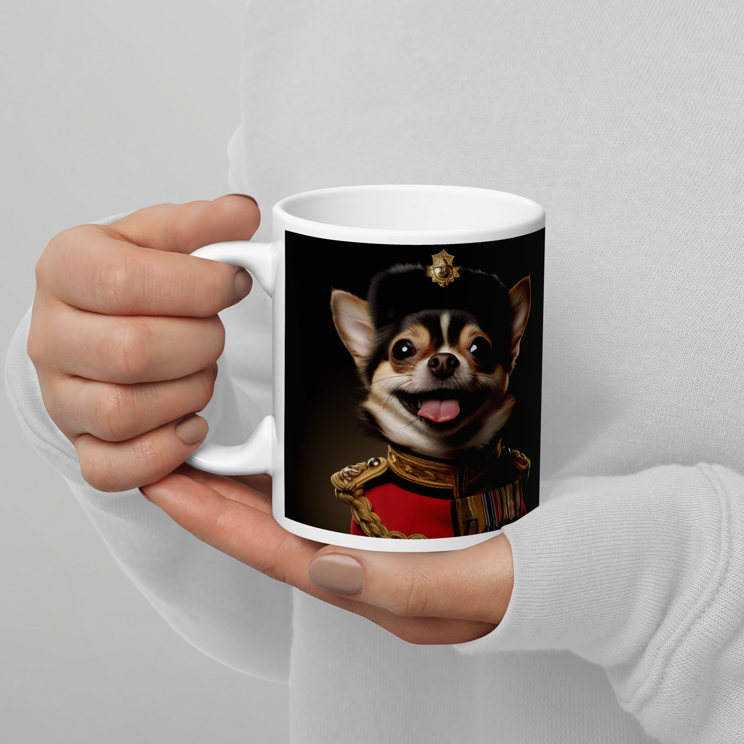 Chihuahua BritishRoyalGuard White glossy mug